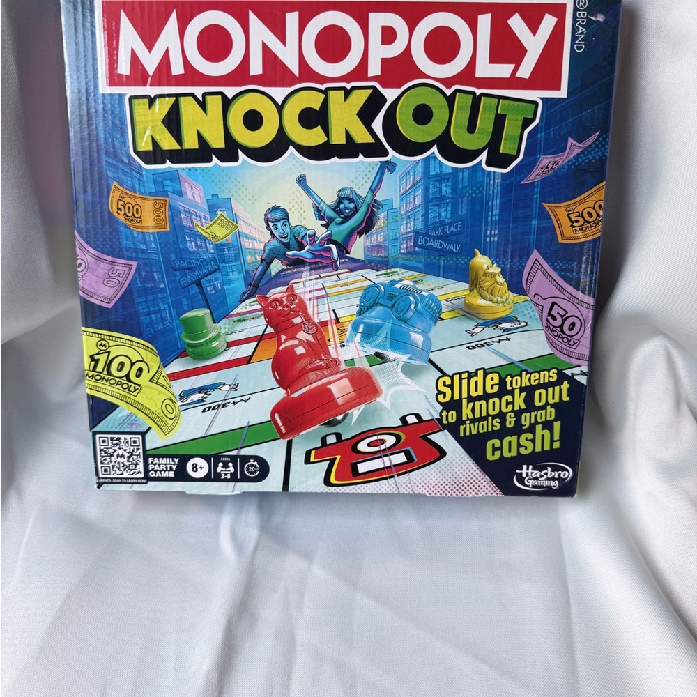 Hasbro Monopoly Knock Out Board Game - Red, Blue, Yellow, Green